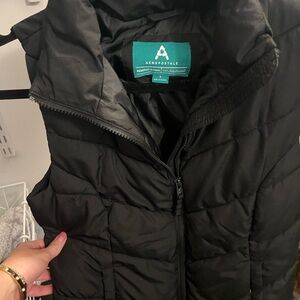 Aeropostale Women's Quilted Black Vest